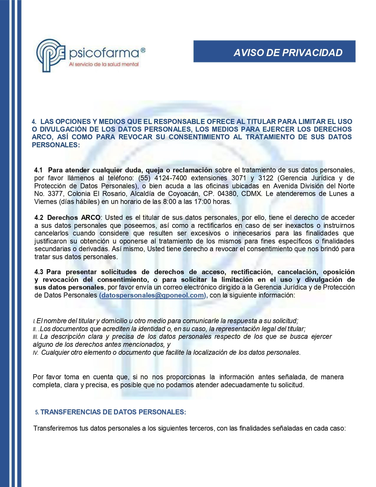 Aviso de Privacidad Empleados