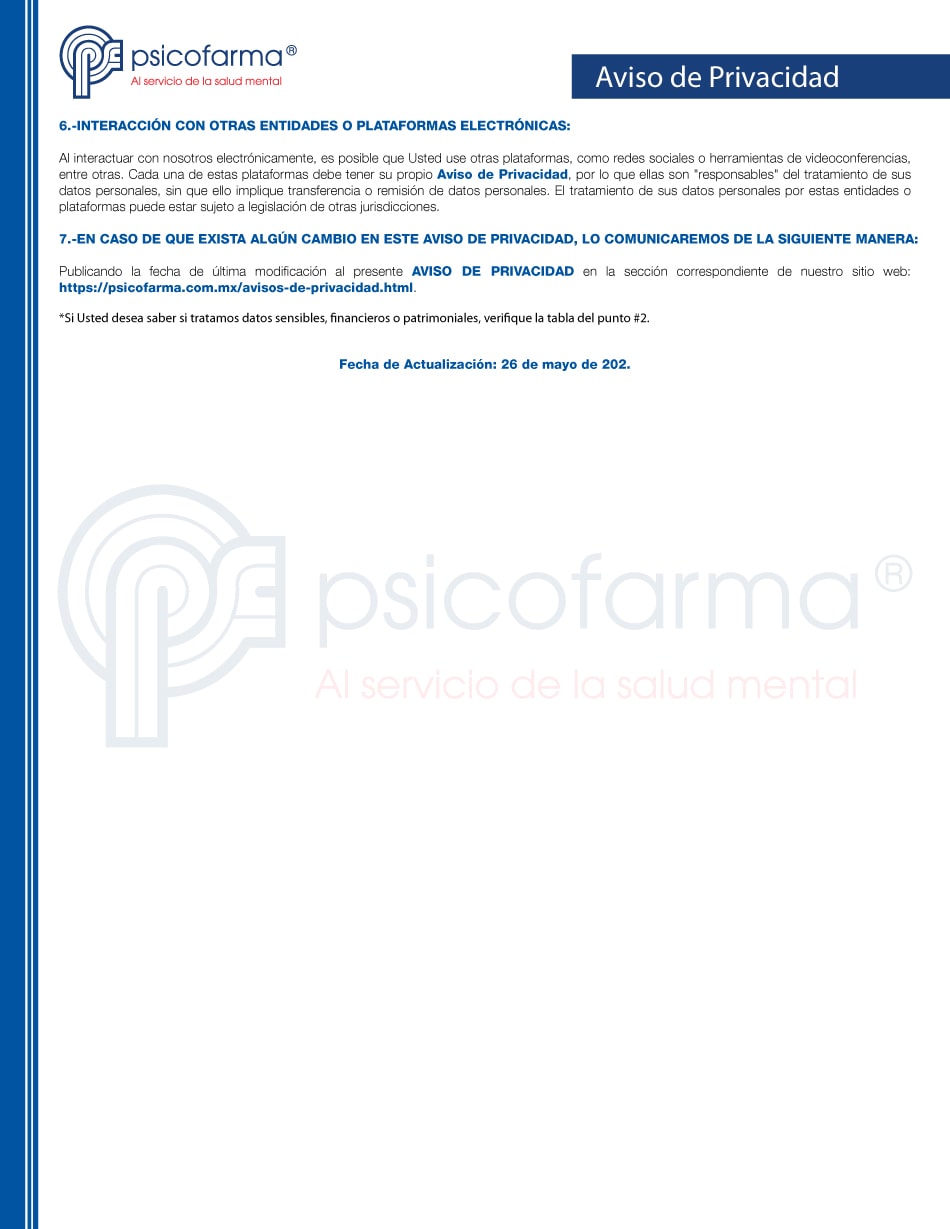 Aviso de Privacidad Pacientes